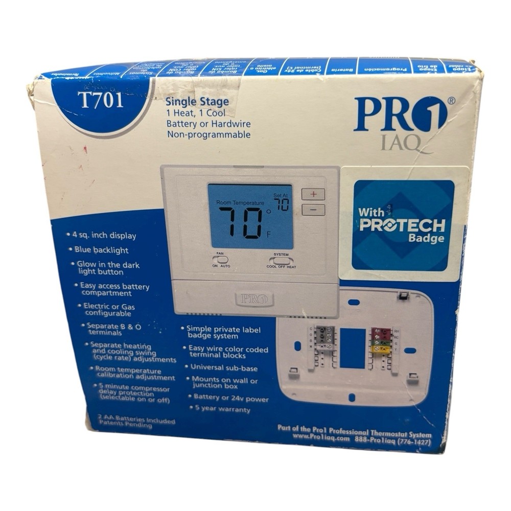 Pro1 T701 Thermostat White Non-Programmable Low Voltage New