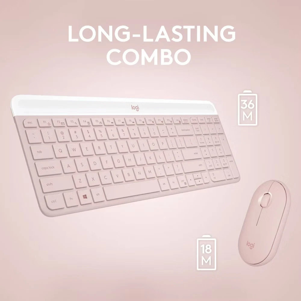 Logitech MK470 Keyboard - Pink