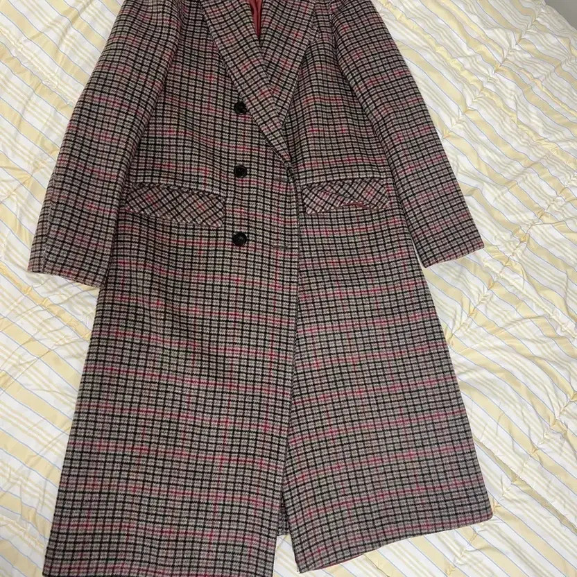Check Pattern Long Coat Size 55 Casual Business
