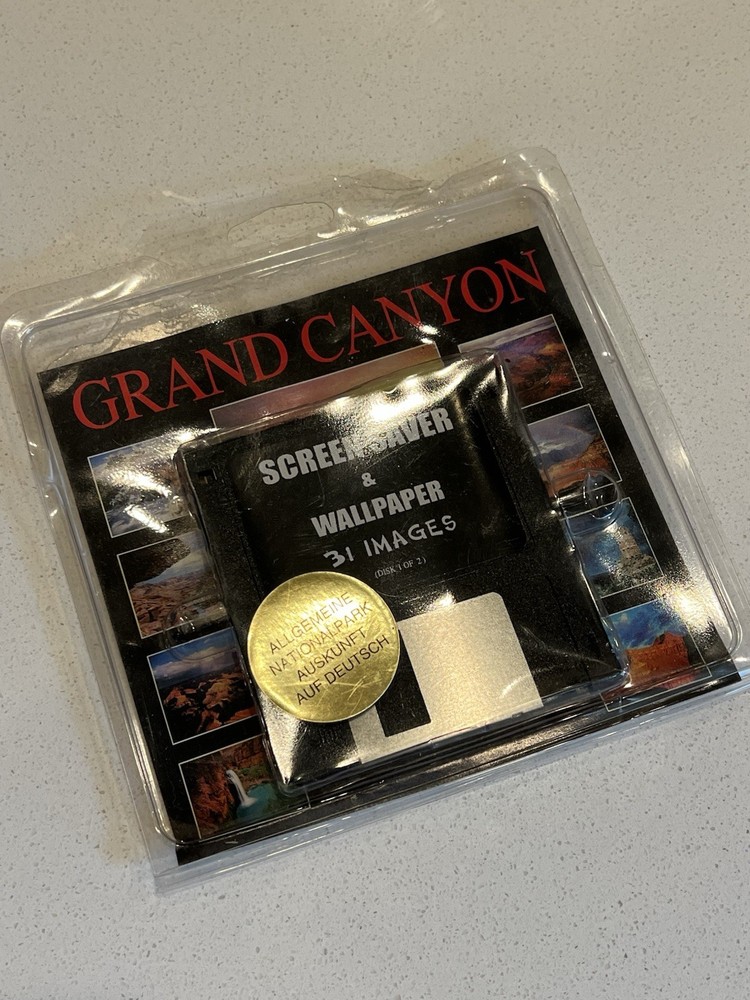 VTG GRAND CANYON Second Nature Software Wallpaper Screen Saver WIN/MAC 1995 3.5"