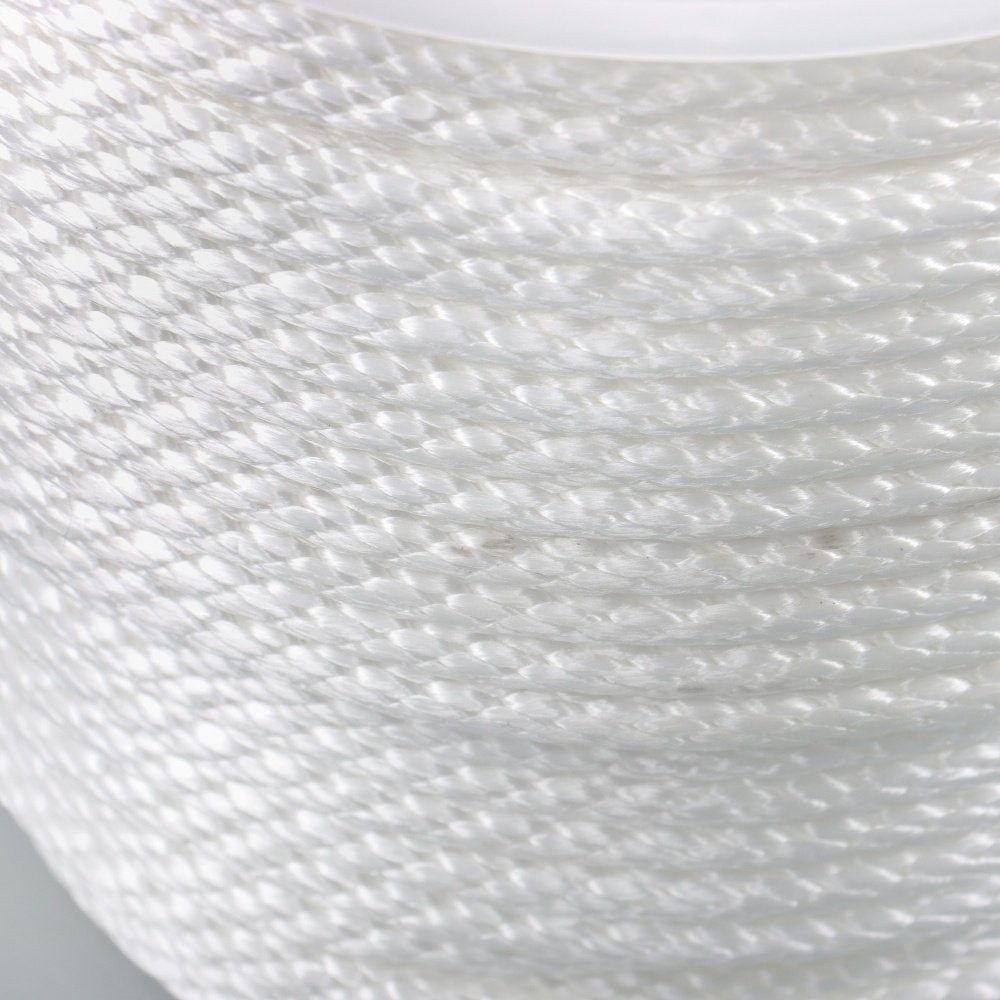 5/16 Inch 250ft White Nylon Solid Braid Rope Abrasion Resistance Multipurpose