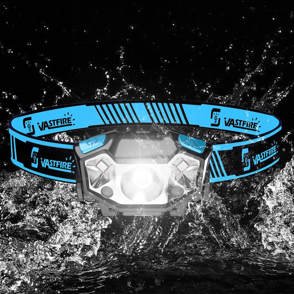 2X Mini LED Work Light Headlamp Wave Sensor Head Lamp USB Rechargeable Red Light