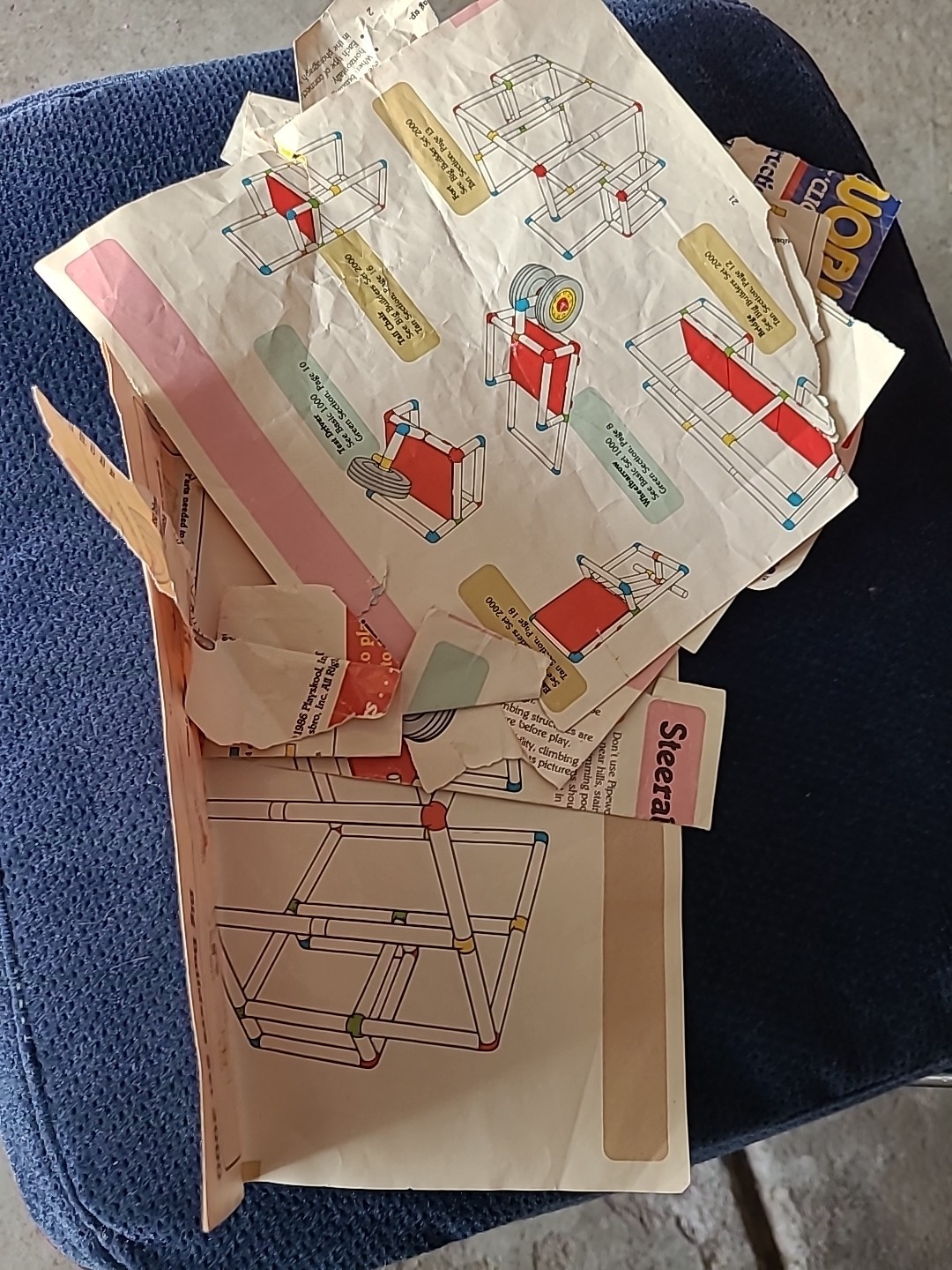 Vintage 1986 Playskool Pipeworks 1000 Basic Set Building Toy Broken Pieces