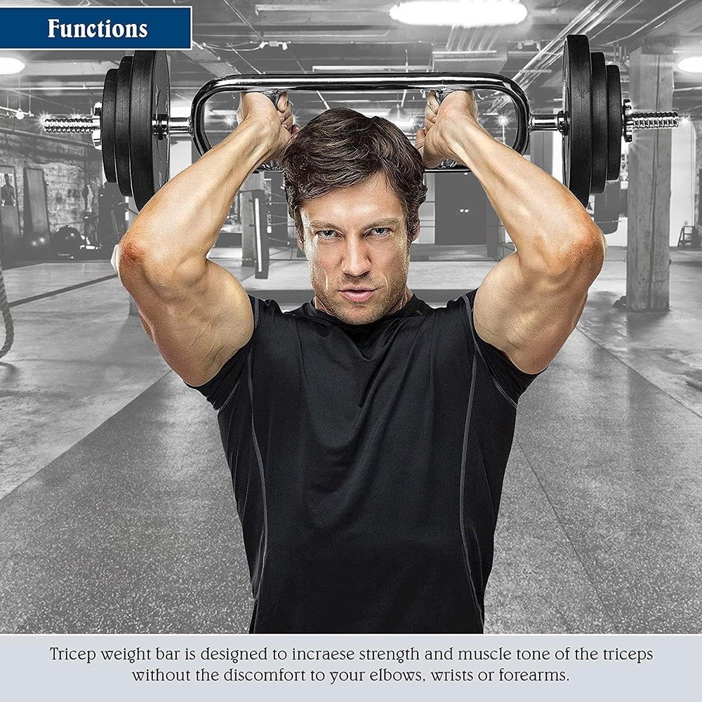 34'' Olympic Triceps Bar Weight Bar Standard Threaded Solid Triceps Bar Curl