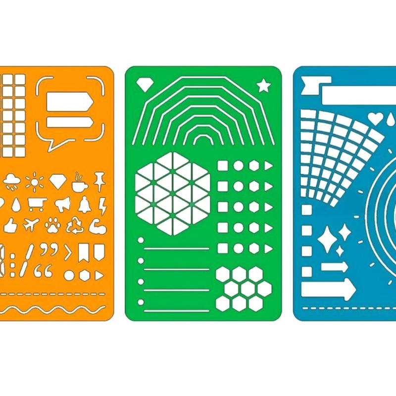 3 Piece Template Set For Engineering Art And Handwriting Projects Crafting Tool