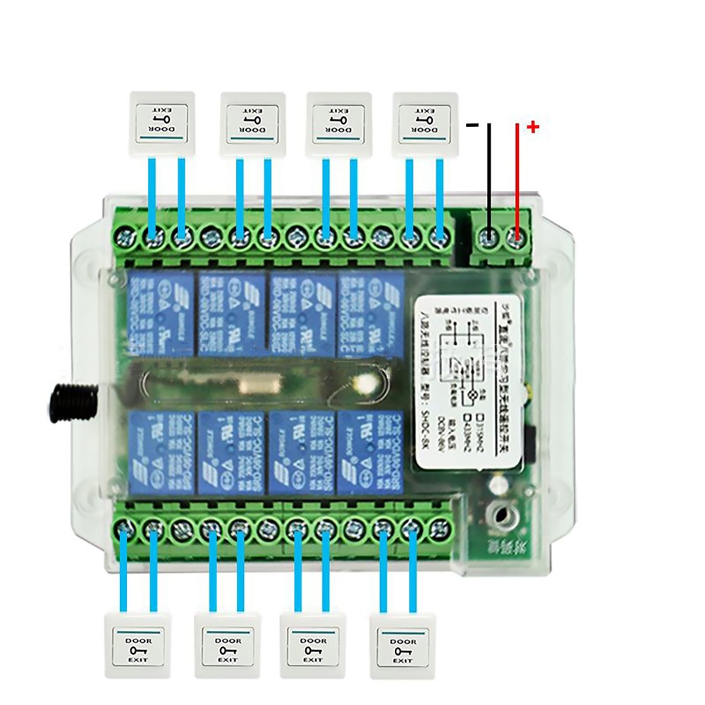 8 Channel Wireless RF433MHz Remote Control Switch Relay Module DC8-86V