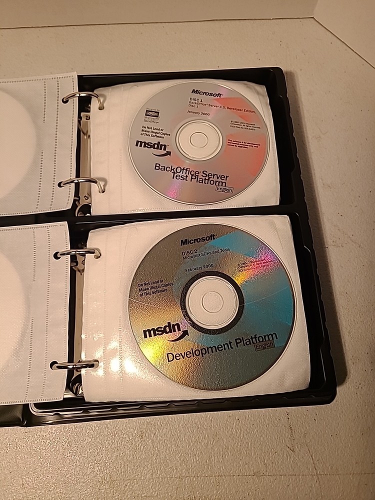 MICROSOFT MSDN Software Discs w/Storage Case Lot of 43