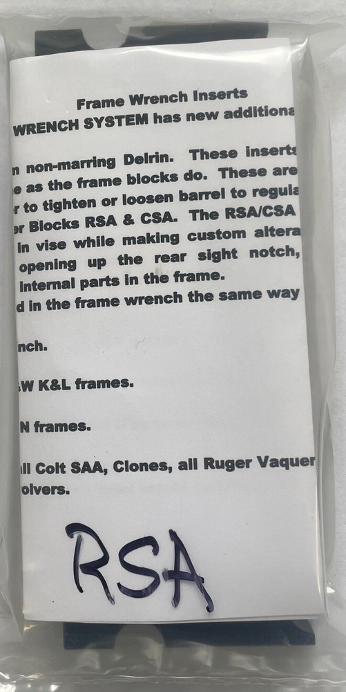 Frame Blocks For Ruger Single Actions