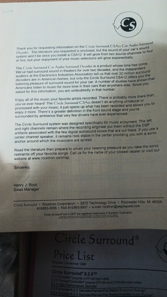 Rare VTG Rocktron CSA12 Circle Surround Car Stereo Audio DSP Processor Equalizer