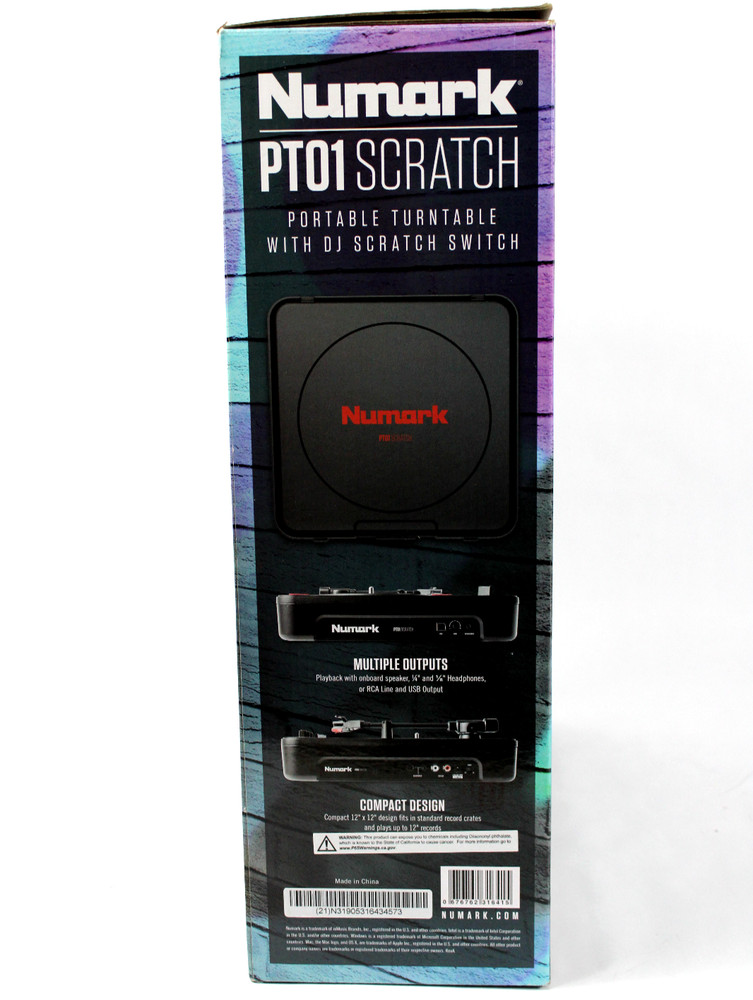 Numark PT01 Scratch Portable DJ Turntable w USB & Built in Scratch-Switch NewOB