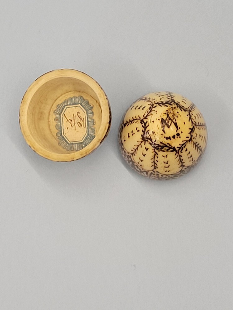 Antique 19th Century Egg Thimble Case Handpainted