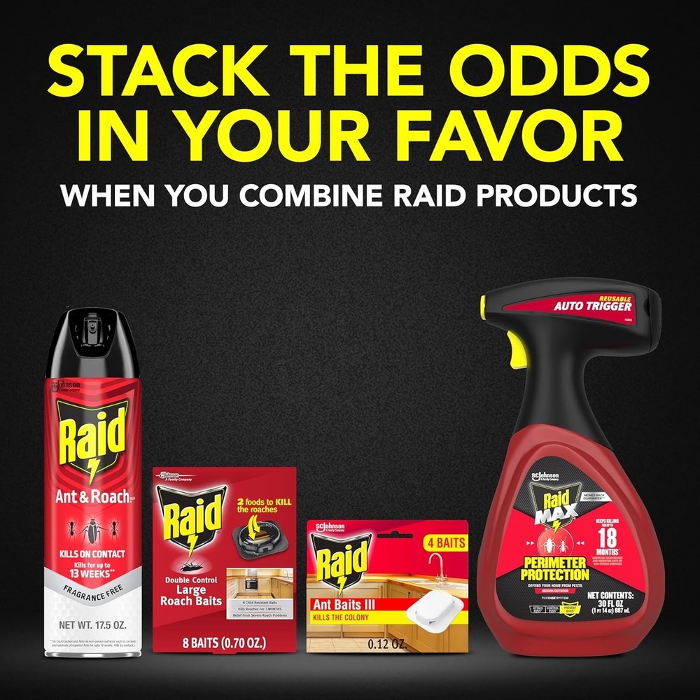 Child-Resistant Raid Ant Killer Baits - 8 Count for Effective Indoor Use