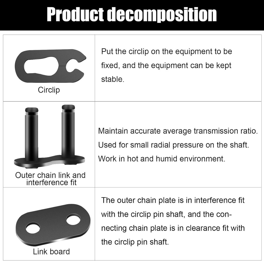 10 Pcs 415 Drive Chain Master Link Split Connector for 49cc-80cc Motorized Bikes
