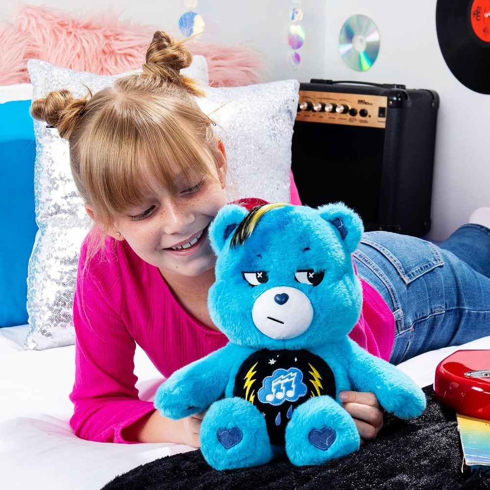 Care Bears 14" Rock Theme Grumpy Bear Medium Size Plush Soft, Huggable Plushie