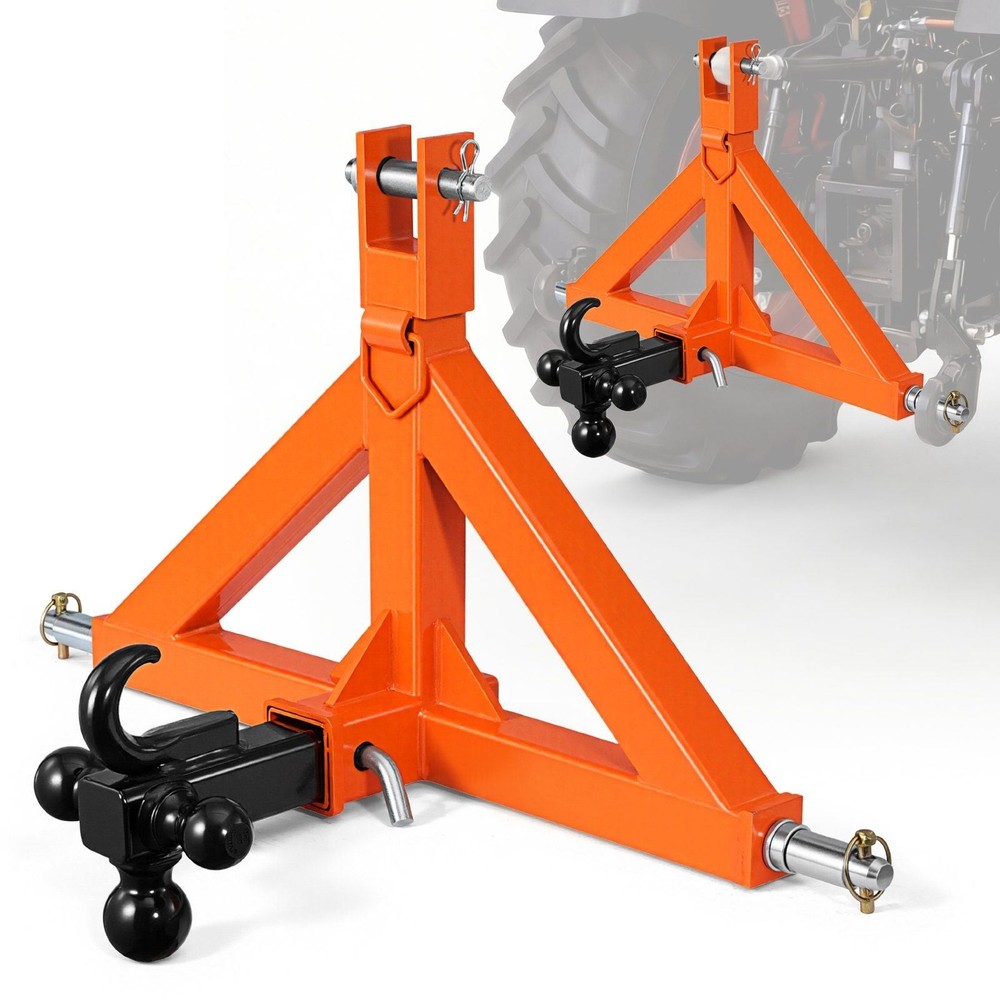 3 Point Trailer Hitch with 2" Receiver, 3 Pt Quick Hitch Attachment with 3