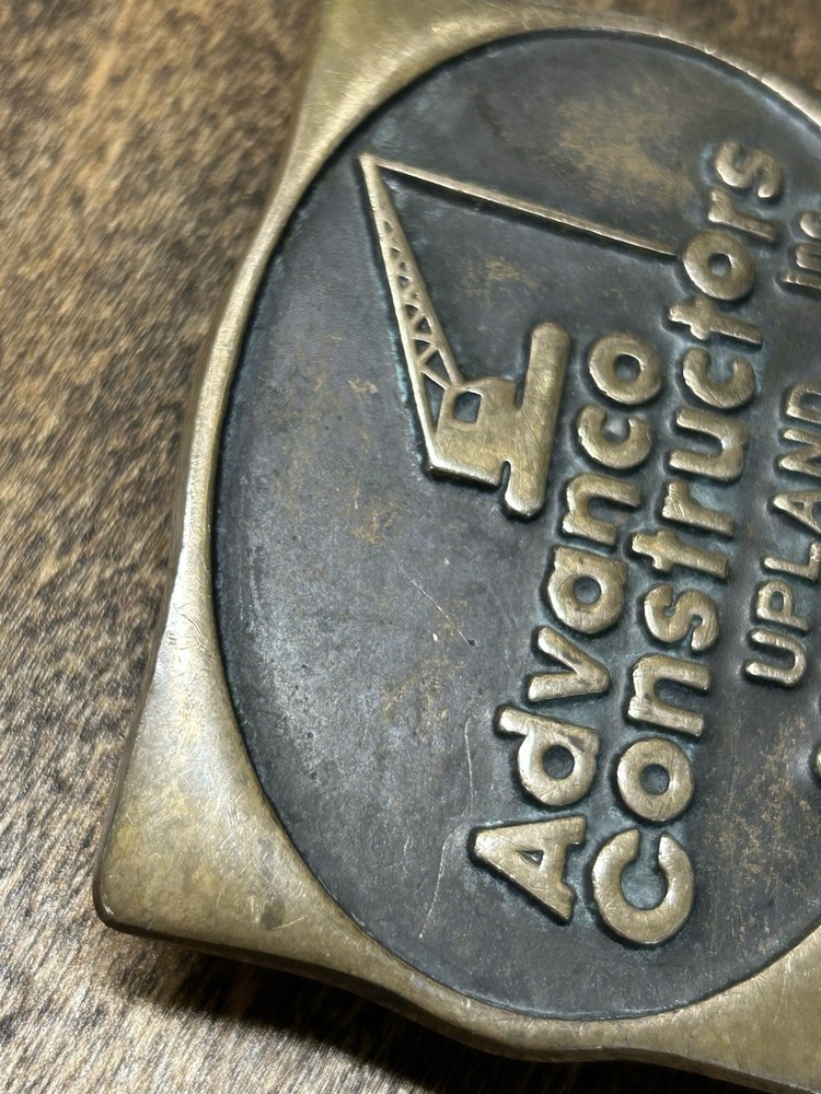 Advance Constructors 1983 Belt Buckle Upland Calif.
