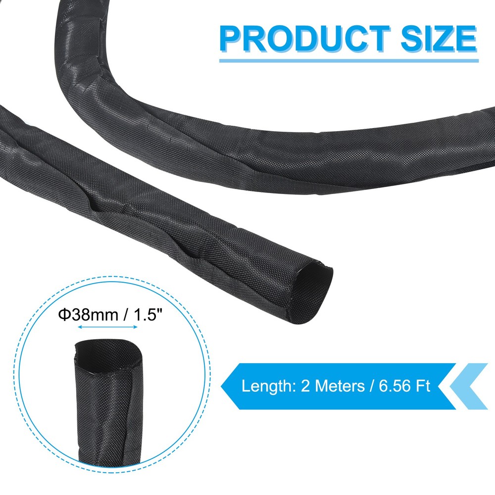 6.6 Ft x 1.5" Cable Sleeve Wire Manager Cord Protector Cable Wrap Organizer