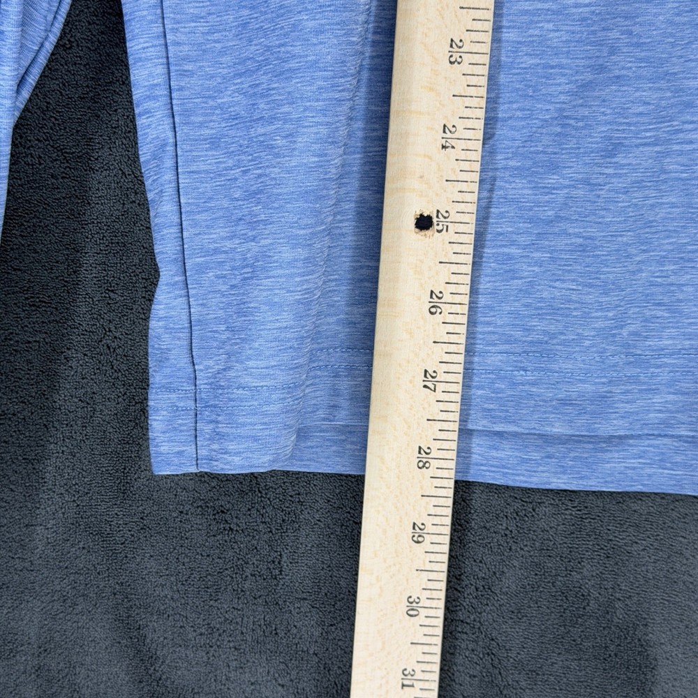 Straight Down Mens Small Blue Heathered Quarter Zip Golf Pullover A04412