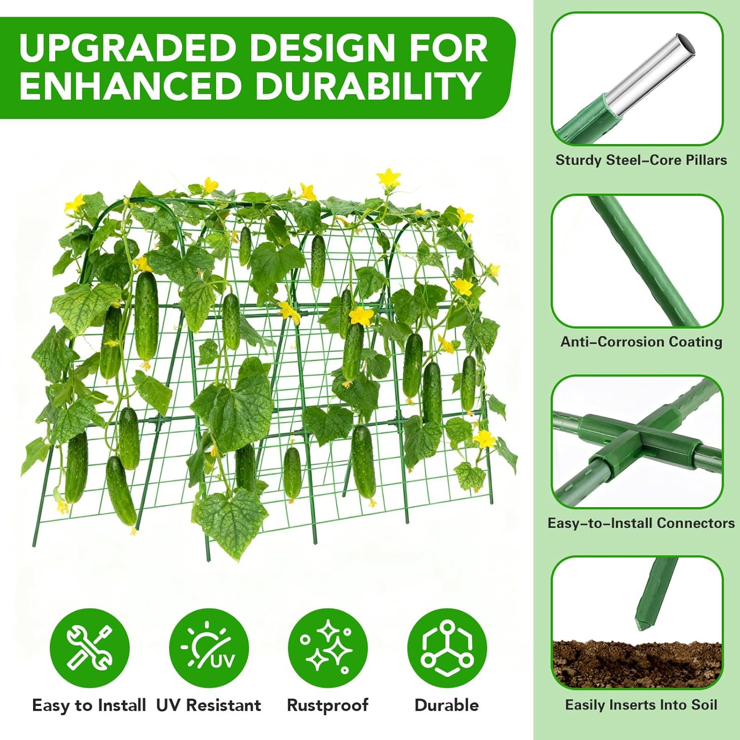 U-Shaped Metal Garden Trellis for Climbing Plants and Vegetables