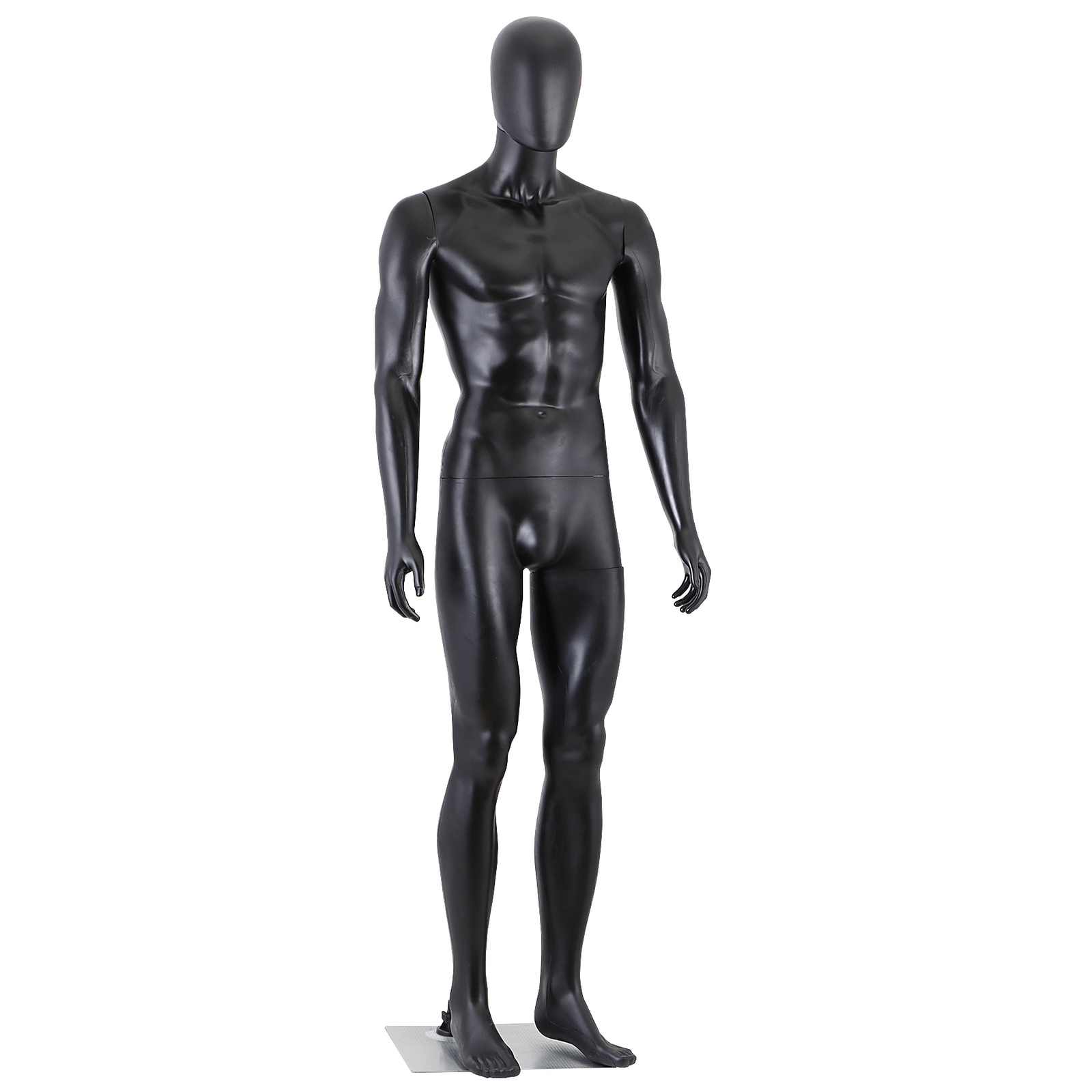 73"H Male Mannequin Full Body Realistic Display Head Turns Dress Form Base Black