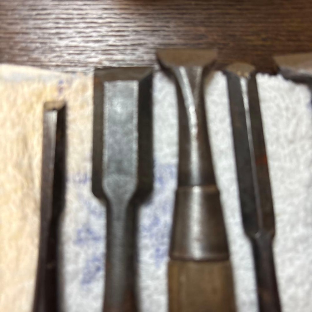 Vintage Japanese Chisel Set Tool 7 Pieces Carpentry