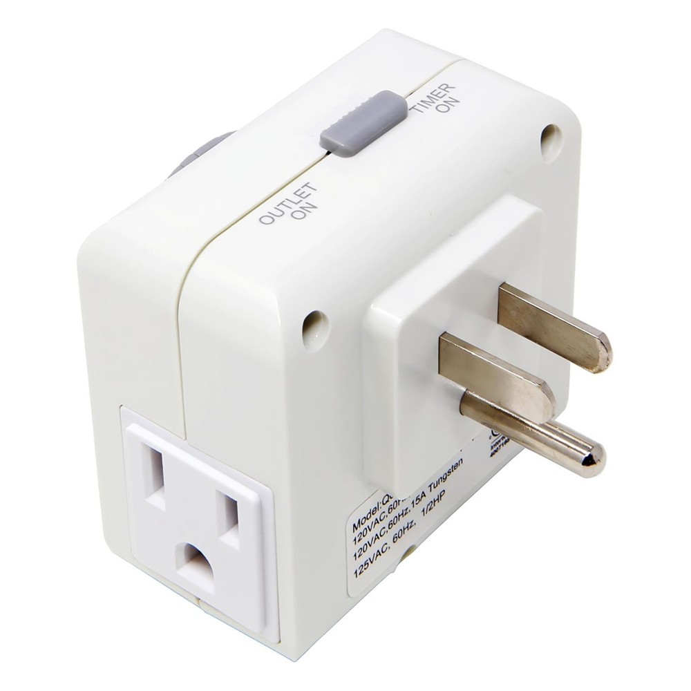 2 Pack 110-125V 3-Pin Timer Plug For Equipment Control 24-Hour Switch Device