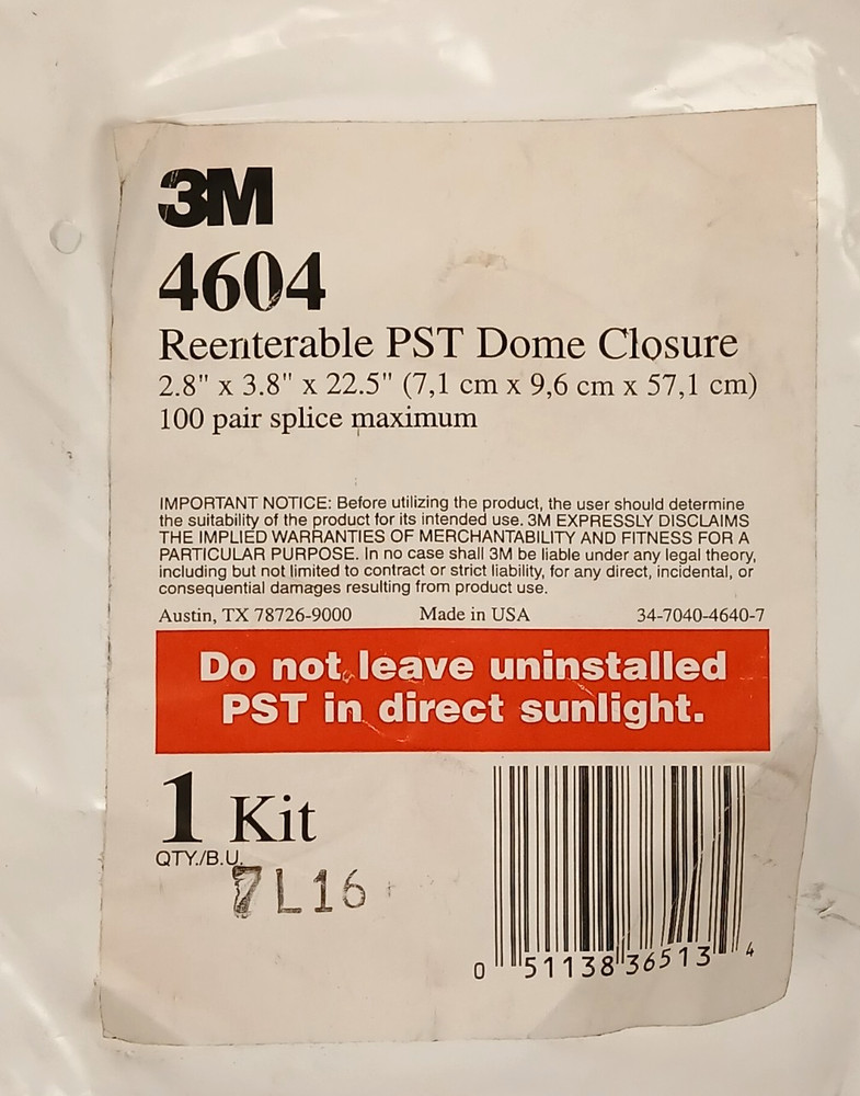 NEW 3M 4604 Reeenterable PST Dome Closure Kit