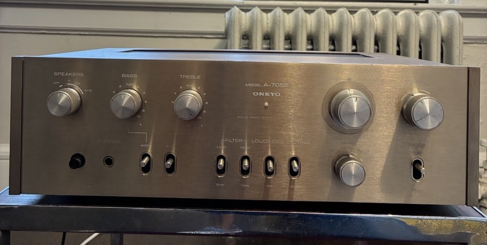 Vintage Onkyo A-7055 Solid State Stereo Pre-Main Amplifier 1970s Working