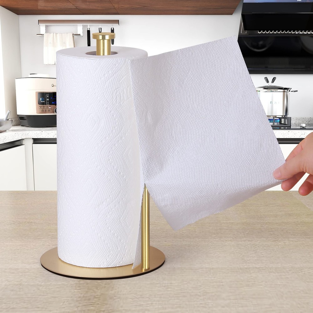 OBODING Gold Countertop Paper Towel Holder,