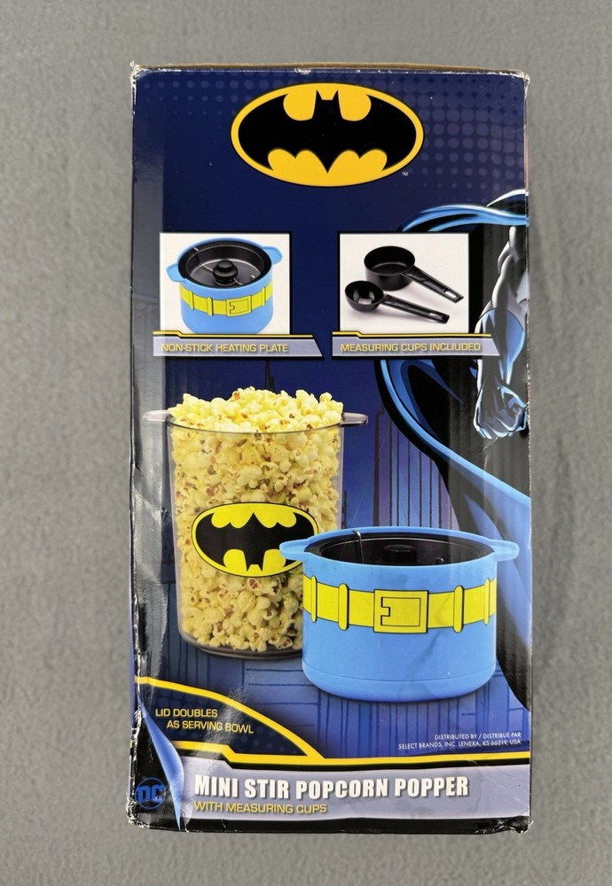 DC Comics TM Batman Mini Stir Popcorn Maker Popper~Open Box~See Description