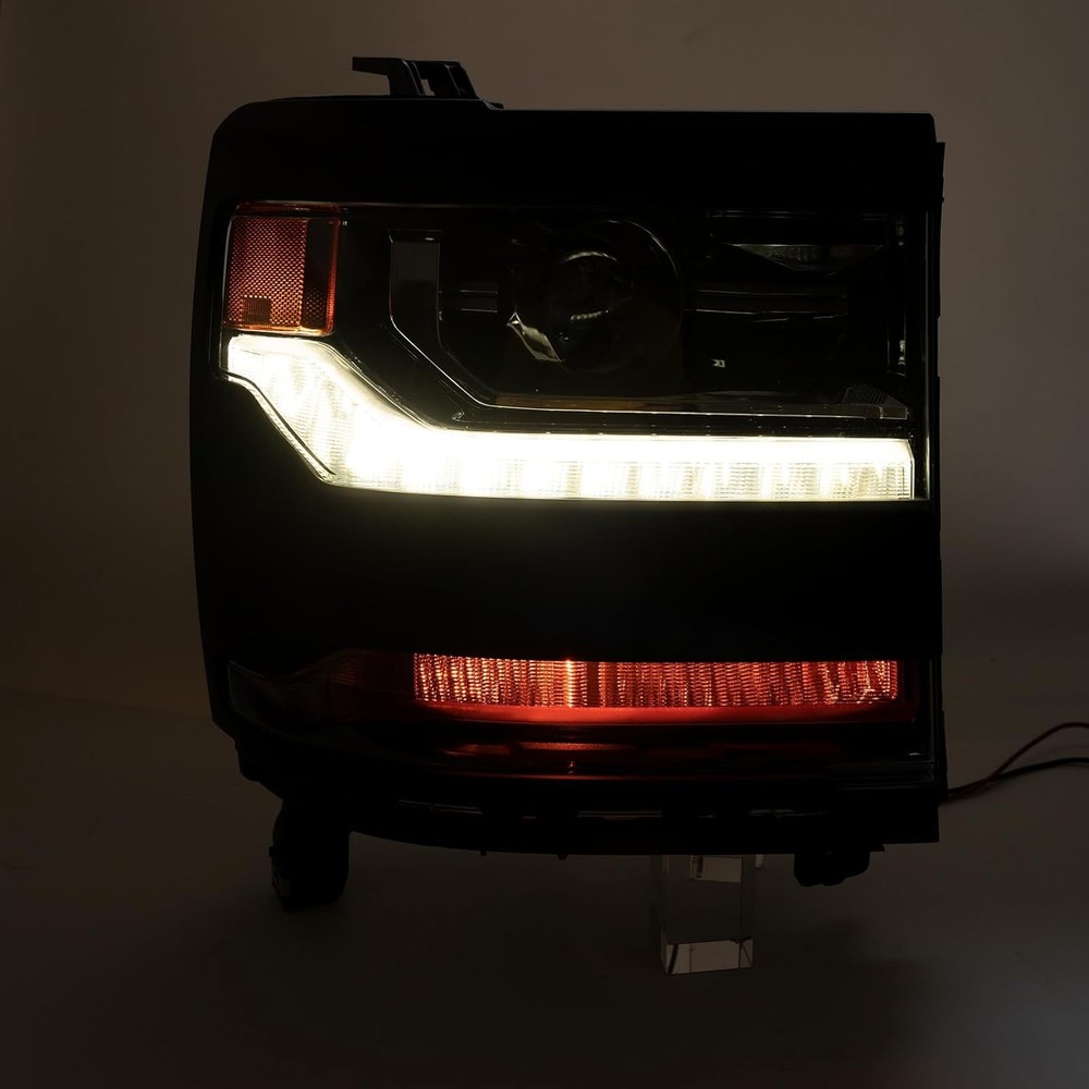 Headlights Assembly Compatible with 2016-2018 Chevy Silverado 1500 & 2019 Silver