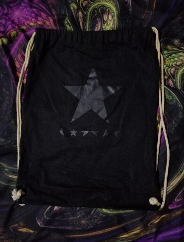Distressed David Bowie Blackstar Album Drawstring Bag