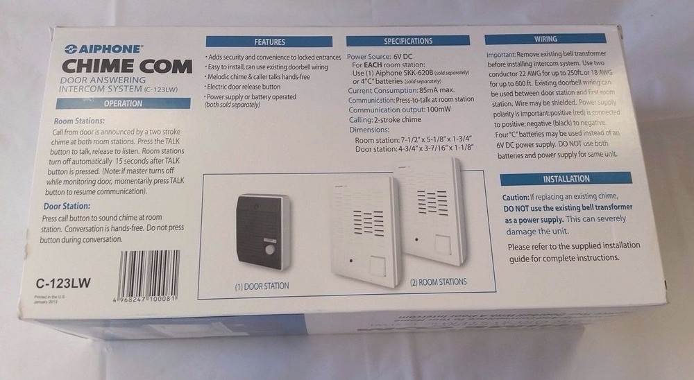 Aiphone Chime Com Door Answering System C-123LW