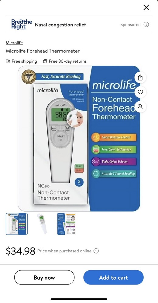 Brand New Microlife Non-Contact Forehead Thermometer