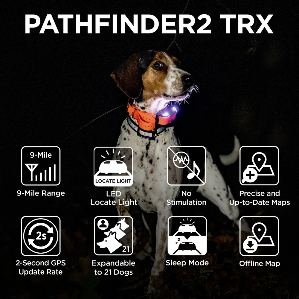 Dogtra Pathfinder 2 TRX Additional Receiver – Orange Dog GPS Tracker with LED