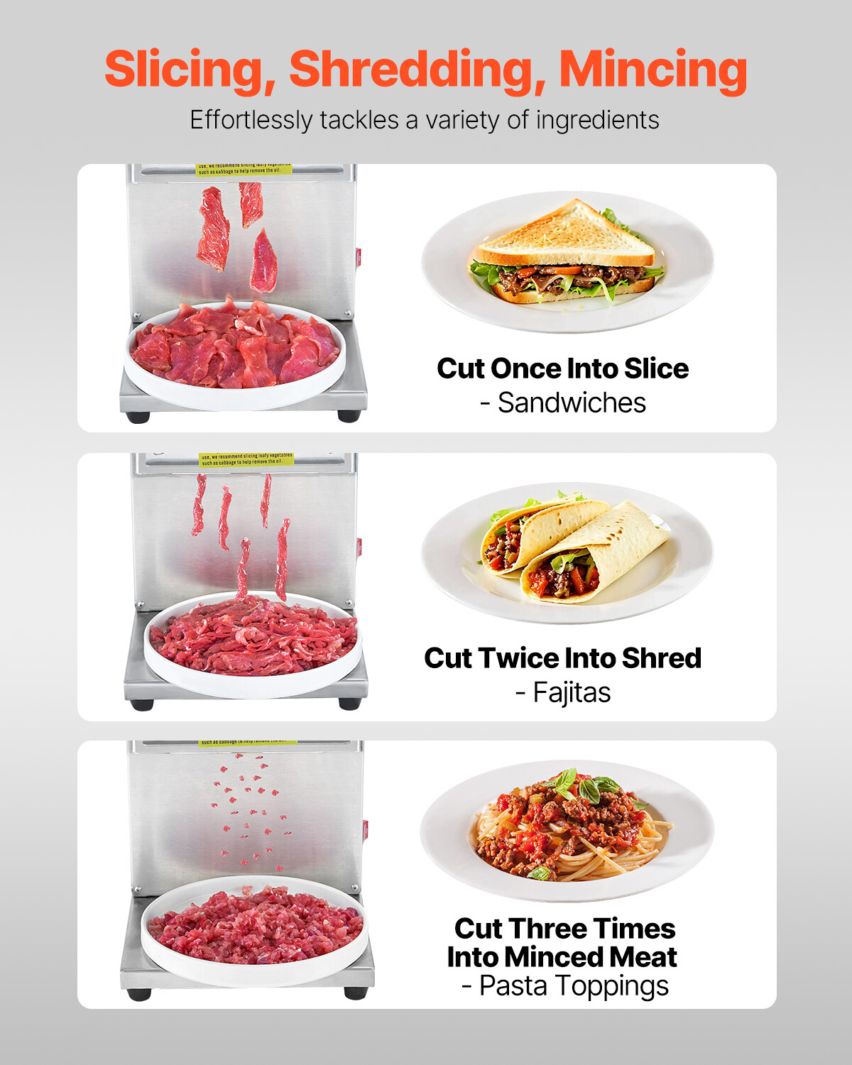 Electric Meat Cutting Machine 850W 5mm Commercial Meat Cutter Slicer Kitchen