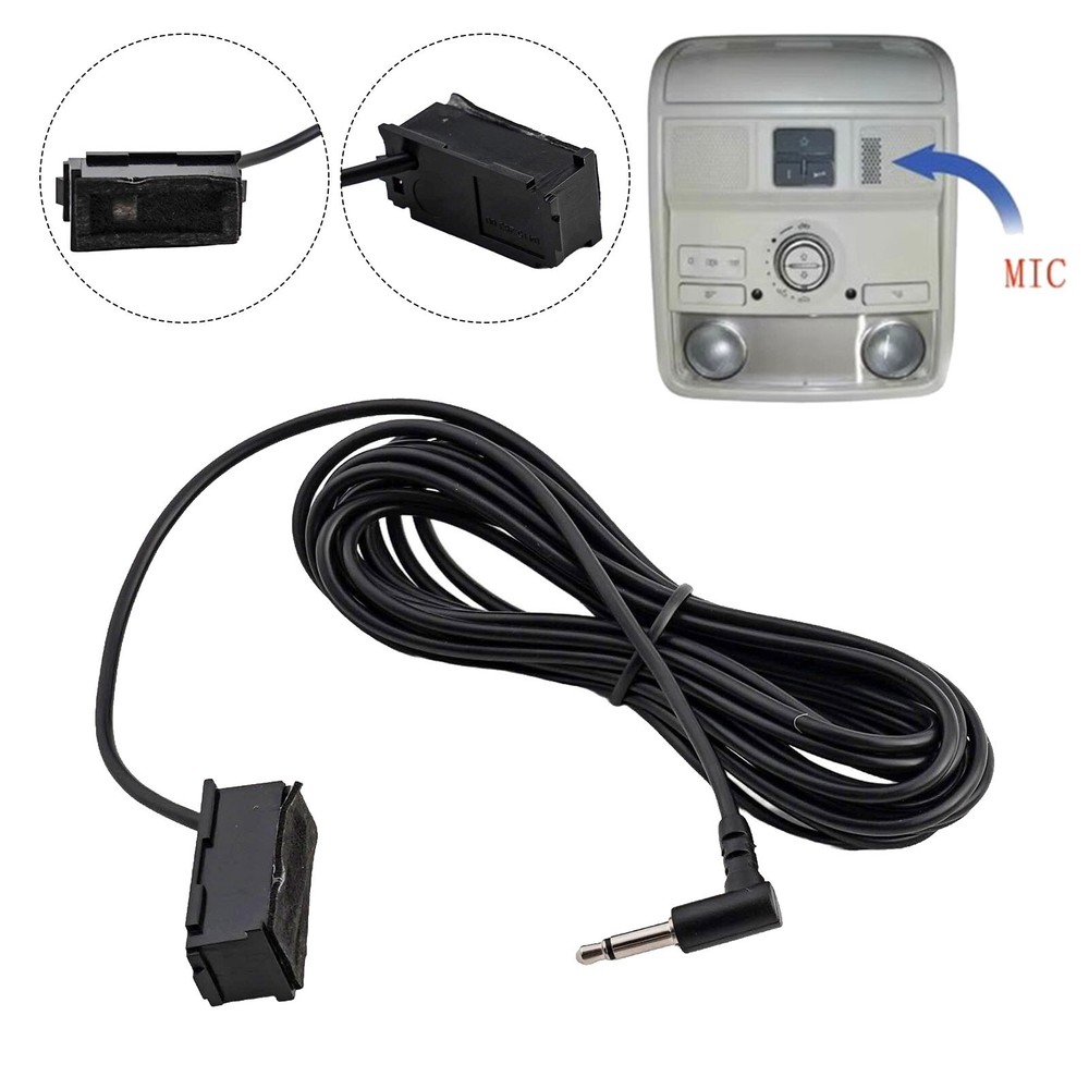 Black Car Audio Microphone 3.5mm Stereo Plug Wired External Microphone For Seat