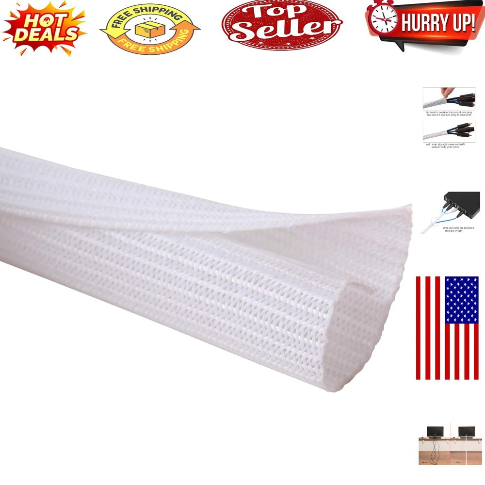 10ft Insulated Cord Protector with Split Design - Safe & Stylish Cable Sleeve
