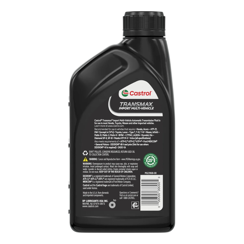 5pk Castrol Transmax Import Multi-Vehicle ATF Automatic Transmission Fluid, 1 Qt