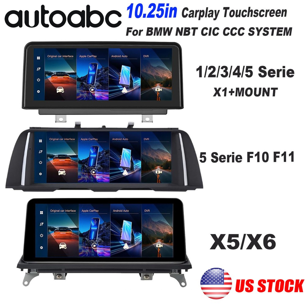 TouchScreen Wireless CarPlay Android Auto Display For BMW 1/2/3/4/5 Seiries