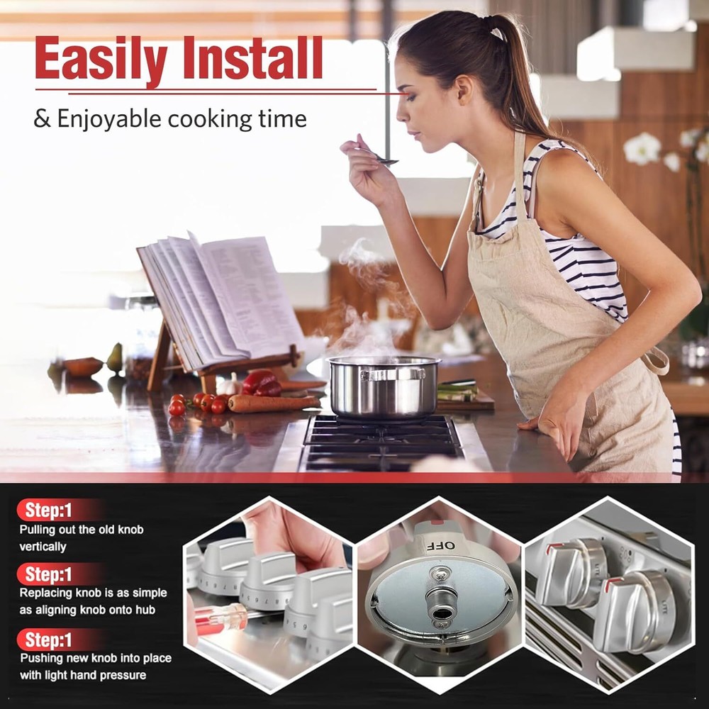 5 Pcs DG64-00473A Gas Knobs "Original OEM" For Samsung Range stove Burner Knobs