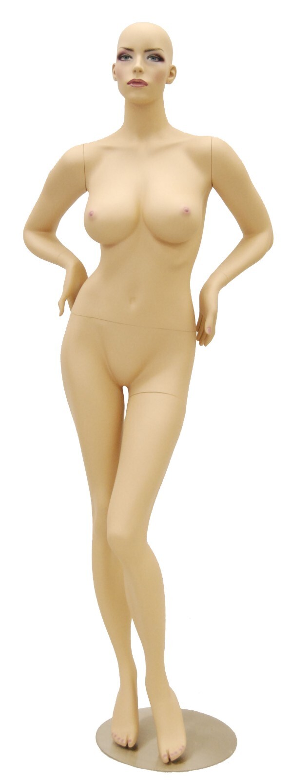 Adult Female Realistic Fleshtone Fiberglass Fashion Mannequin with Base and Wig