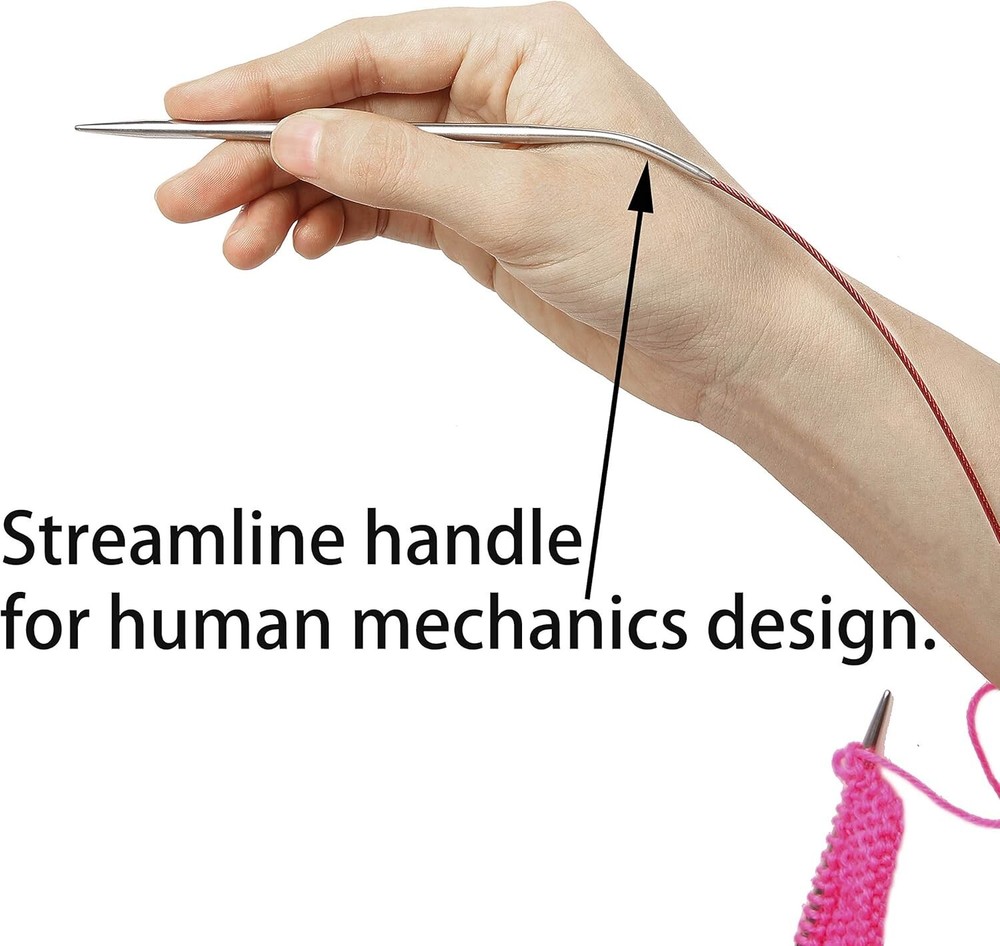 Magic Loop 40-Inch Circular Needle Set - Seamless Knitting in Sizes US 1.5-15