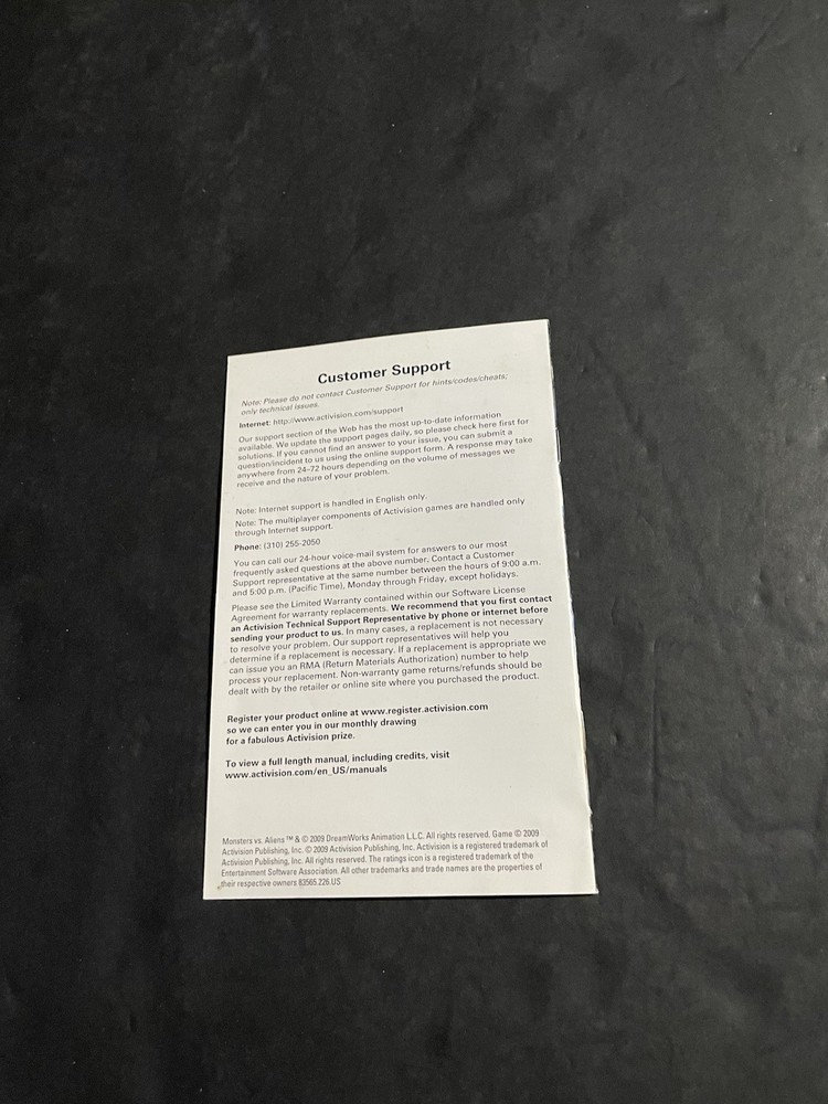 monsters vs aliens ps2 manual Only