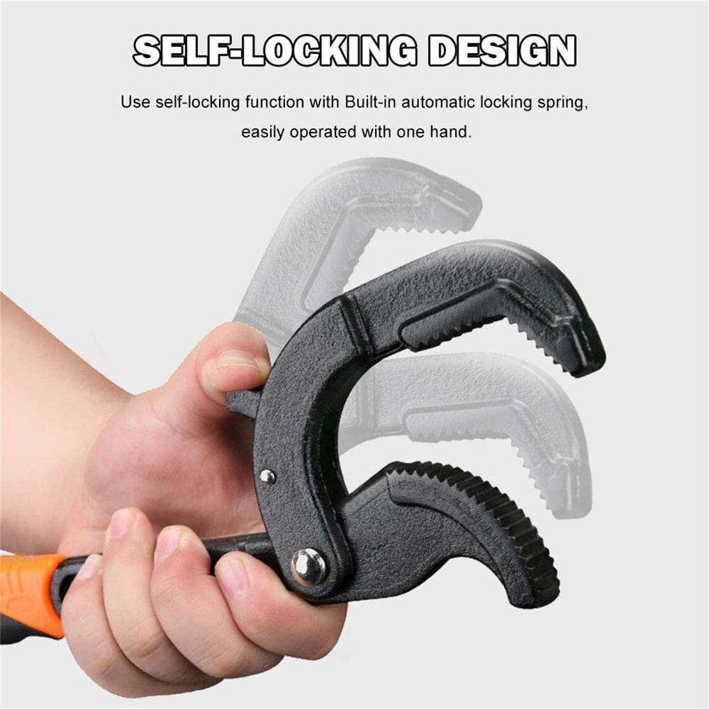 Adjustable Wrench Quick Multi-Function Spanner Power Grip Pipe Wrench Set 2 P...