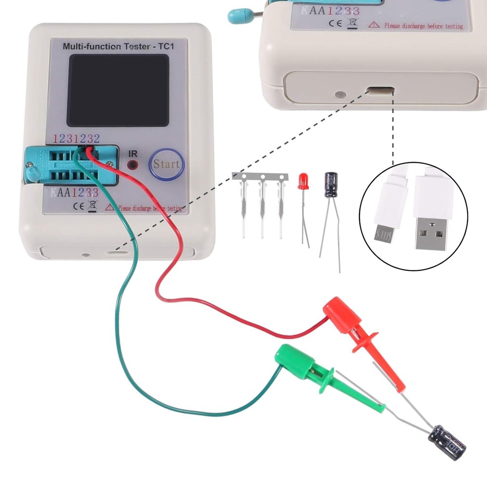 LCR-TC1 Multi-Function Tester Colorful Display Pocketable White