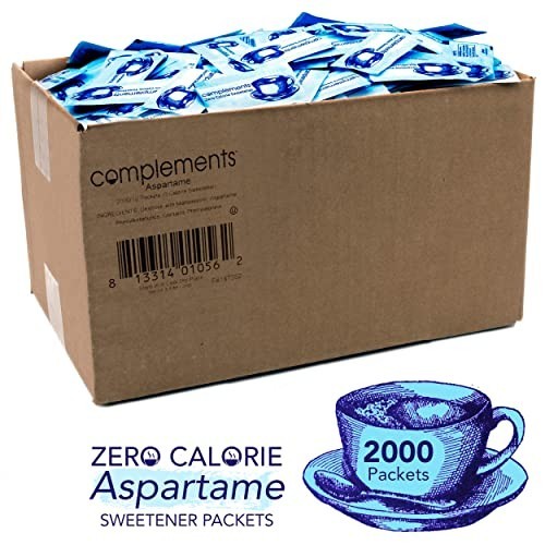 Zero Calorie Blue Sweetener Packets, 2000 Count, Aspartame Sugar Substitute