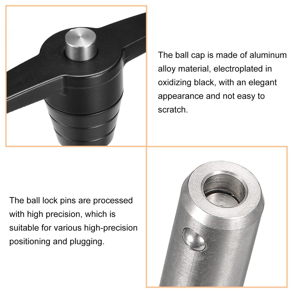 T Handle Locking Pins, Push-Button Quick Release Pin with Lanyard (16mm-80mm)
