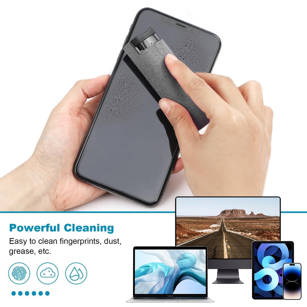 6 Pack Screen Cleaner 3-in-1 Touchscreen Mist Cleaner Spray and Microfiber Cl...