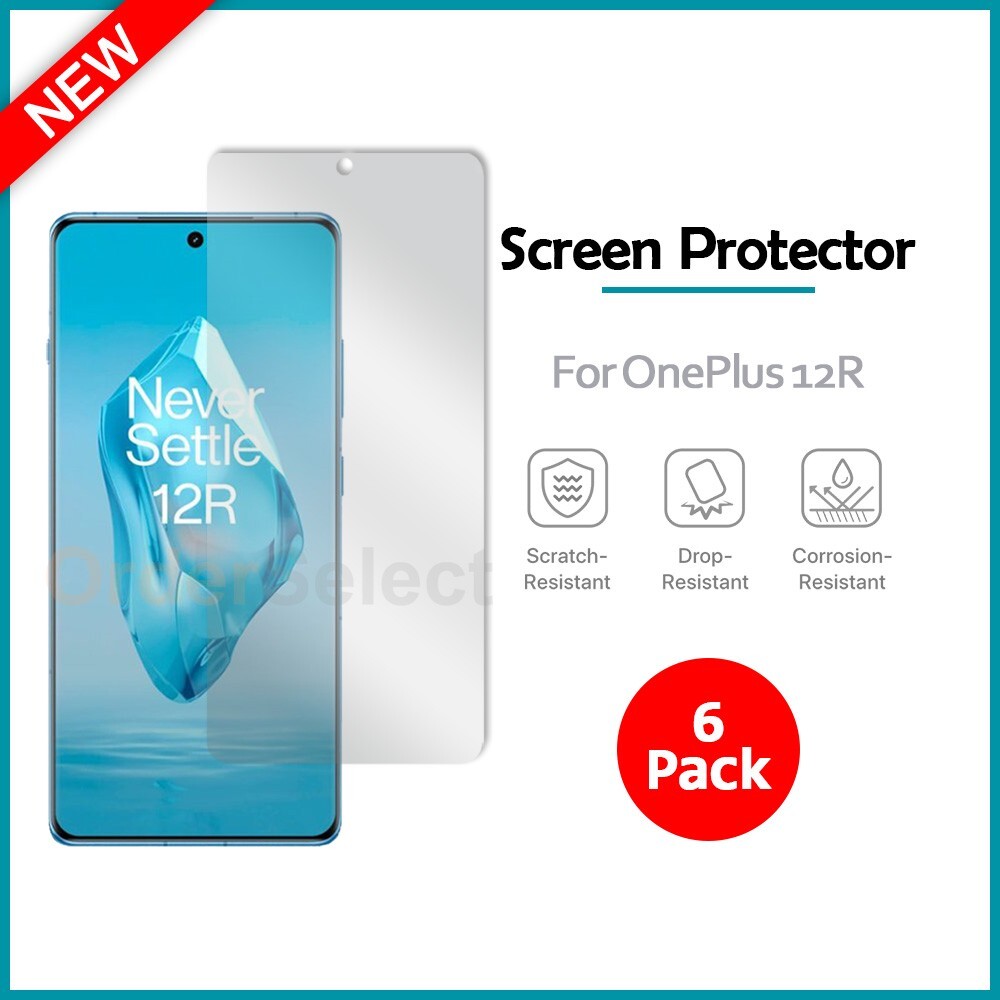 6-Pack LCD Ultra Clear HD Screen Shield Protector for Android Phone OnePlus 12R